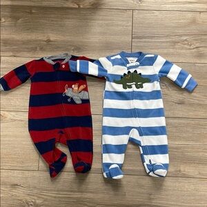 Carter's Red and Blue Striped Kids Footies